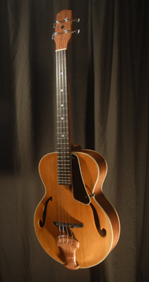 front view of michael mccarten's archtop baritone ukulele model