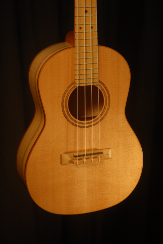 front view of the body of michael mccarten's Tenor flat top ukulele model