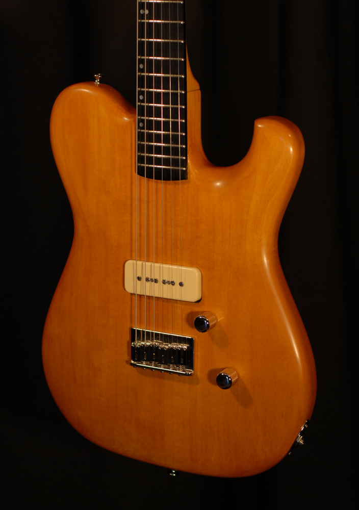 front view of the body of michael mccarten's mccarten's Telemac single cutaway electric guitar model